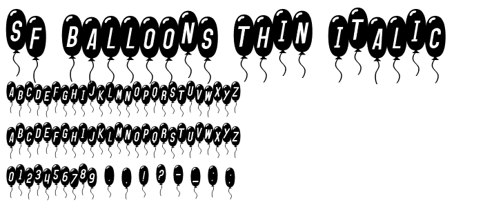 SF Balloons Thin Italic font